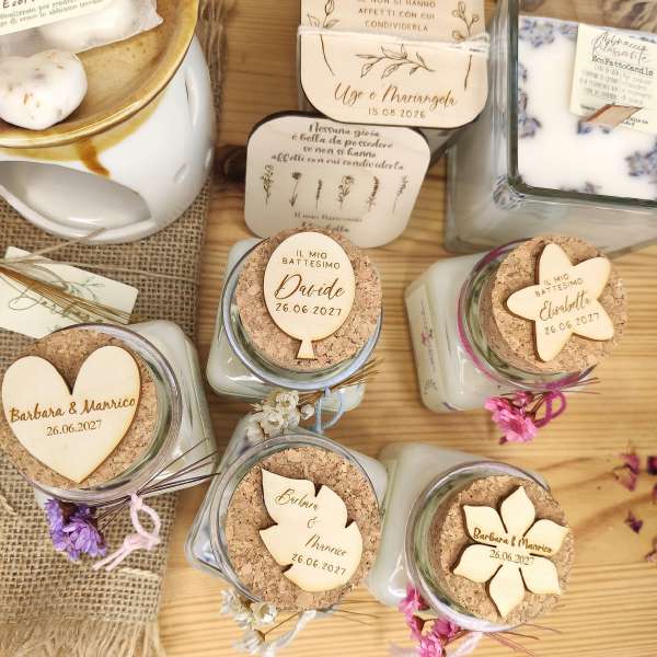 Candela artigianale PROFUMATA BATTESIMO